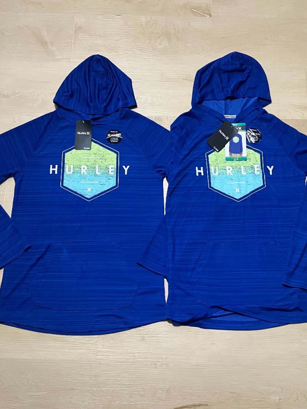 2 NWT Hurley Youth Hooded Long Sleeve Tee - XL (18)